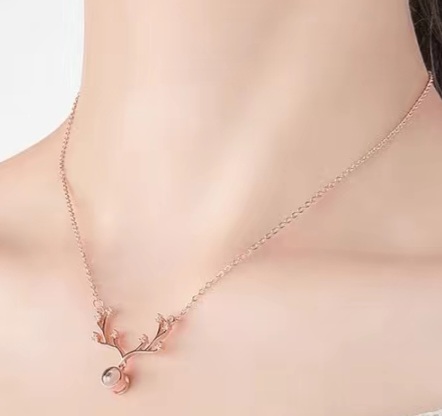 گردنبند عشق-نقره - رنگ:رزگلد (دوستت دارم به 100زبان) 