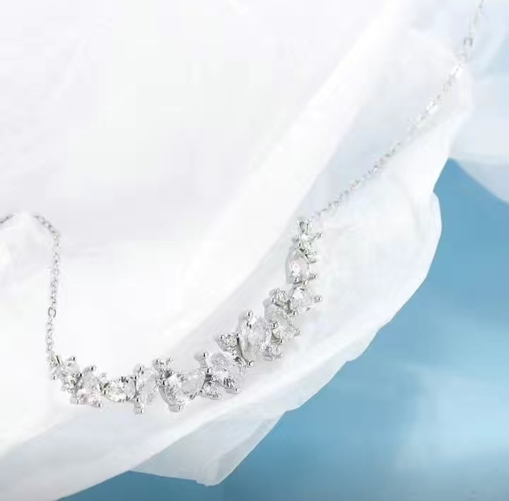 گردنبند نقره S925 مدل گل ویستریا- کد15