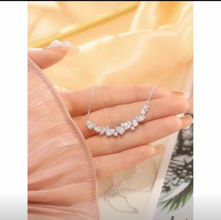 گردنبند نقره S925 مدل گل ویستریا- کد15