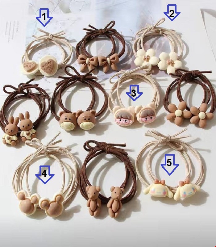 کش موی عروسکی /  رنگ -کرمی ( قیمت هر عدد) کد 20/1