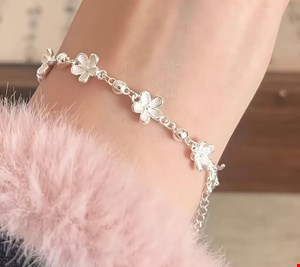 دستبند نقره عیار 925 مدل شکوفه گیلاس کد107