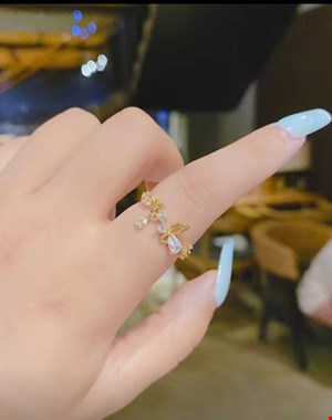 انگشتر مدل حلقه گل/وارداتی/آبکاری طلا/ کد27